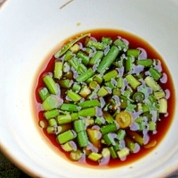 にんにくの芽の醤油たれ